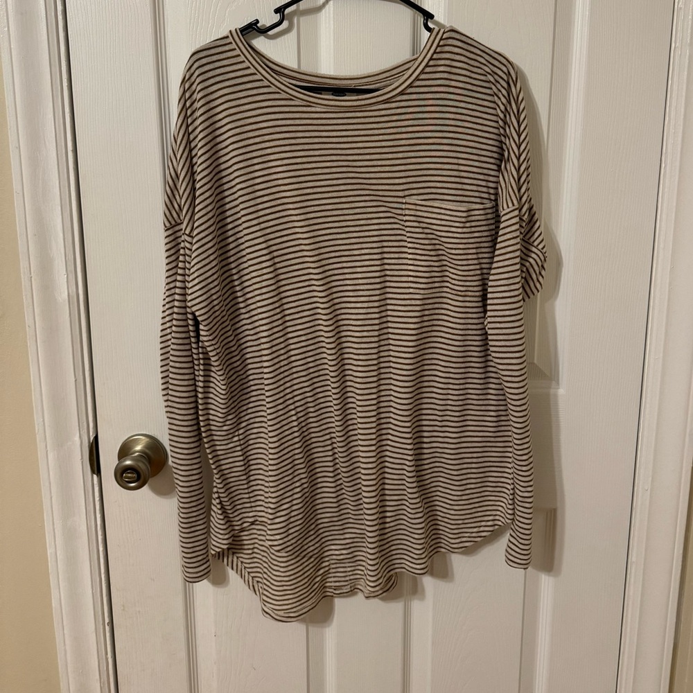 Old Navy Oversized striped long sleeve shirt- Women’s Large